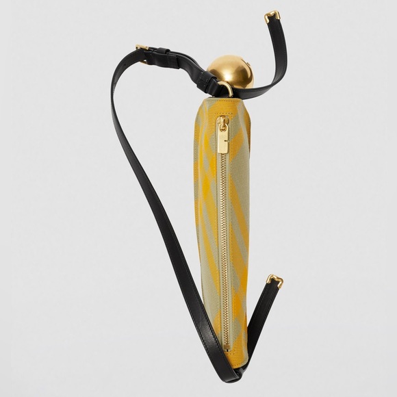 New BURBERRY Mini Shield Check Sling Shoulder Bag, Hunter Ip Check, New w/Tag - Picture 11 of 16